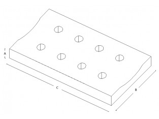 Sumidouro (furos de diâmetro 3 cm)